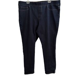 Chaps Dark Wash High Rise Pull On Skinny Jeans O2